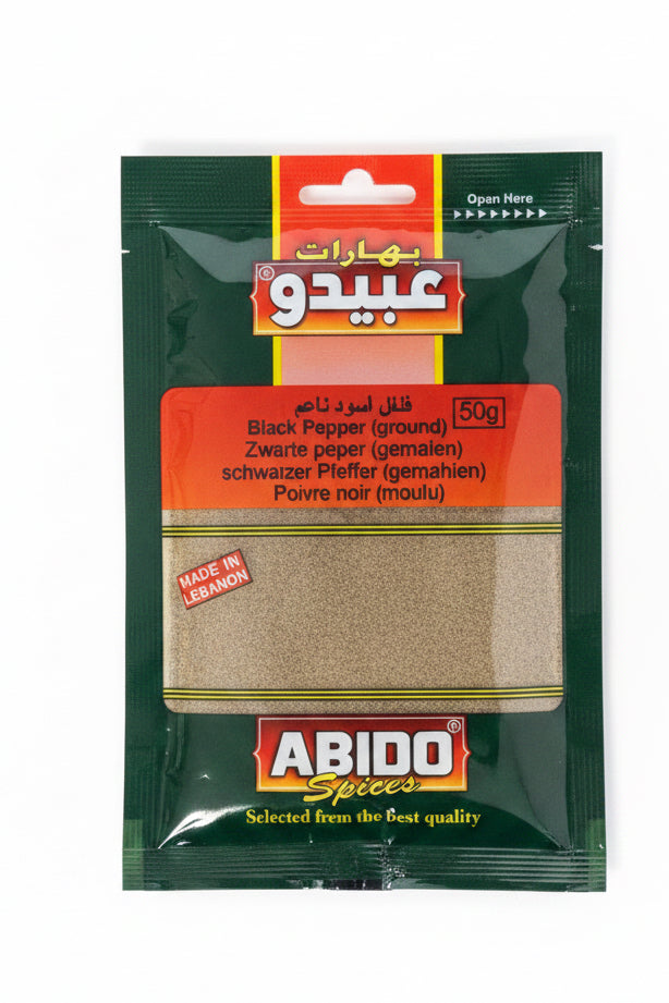 Poivre Noir Moulu Abido 50g